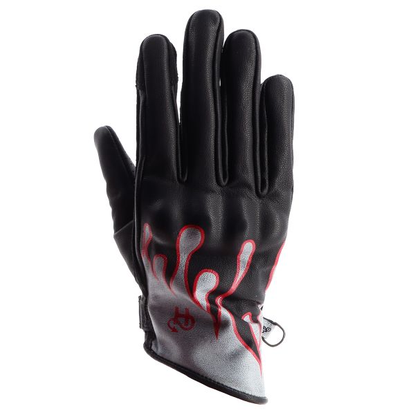 Motorcycle Gloves Helstons Rod Air Lady Summer Leather Black Grey Red Motorcycle Gloves Helstons Rod Air Lady Summer Leather Black Grey Red