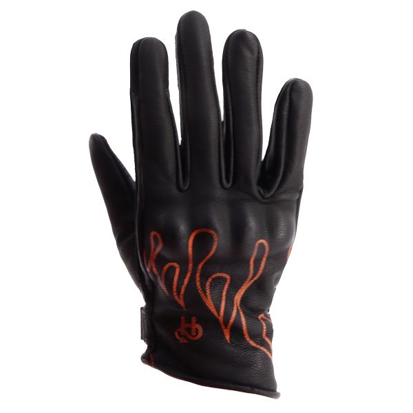 Motorcycle Gloves Helstons Rod Air Lady Summer Leather Black Orange