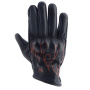 Motorcycle Gloves Helstons Rod Air Summer Leather Black Orange
