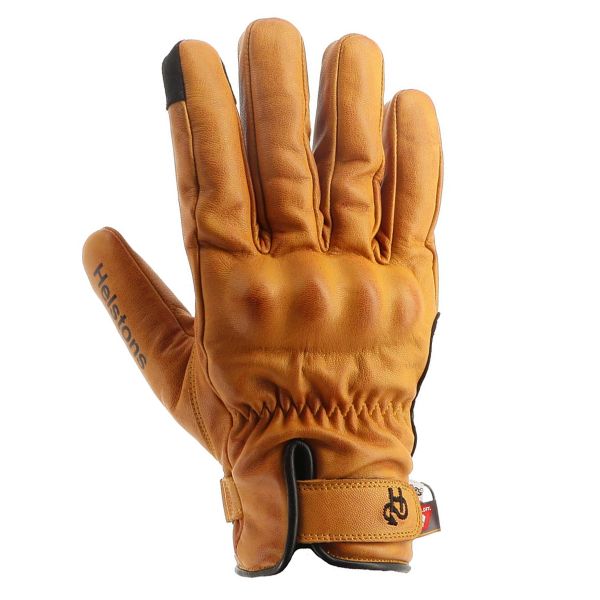 Motorcycle Gloves Helstons SKA Winter Leather Gold Black