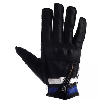 Motorcycle Gloves Helstons Ziper Summer Black White Blue