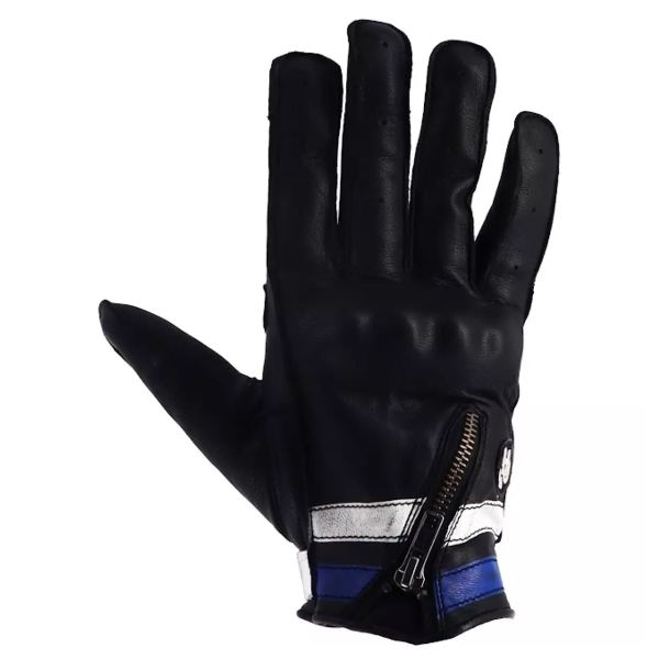 Motorcycle Gloves Helstons Ziper Summer Black White Blue