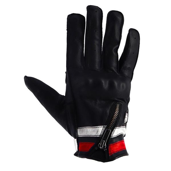 Motorcycle Gloves Helstons Ziper Summer Black White Red
