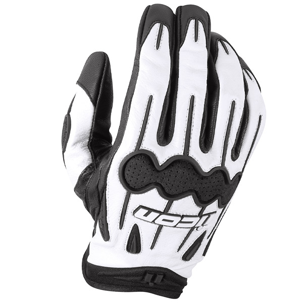 Motorcycle Gloves ICON Arc White