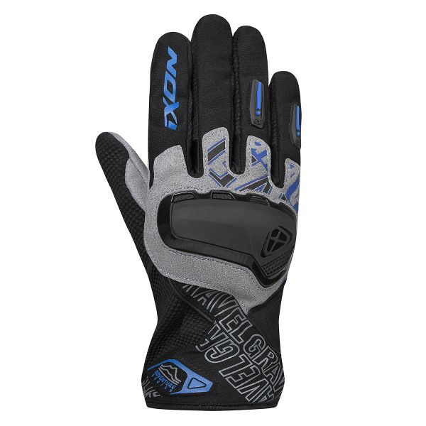 Motorcycle Gloves Ixon Gravel Air Black Grey Blue Motorcycle Gloves Ixon Gravel Air Black Grey Blue