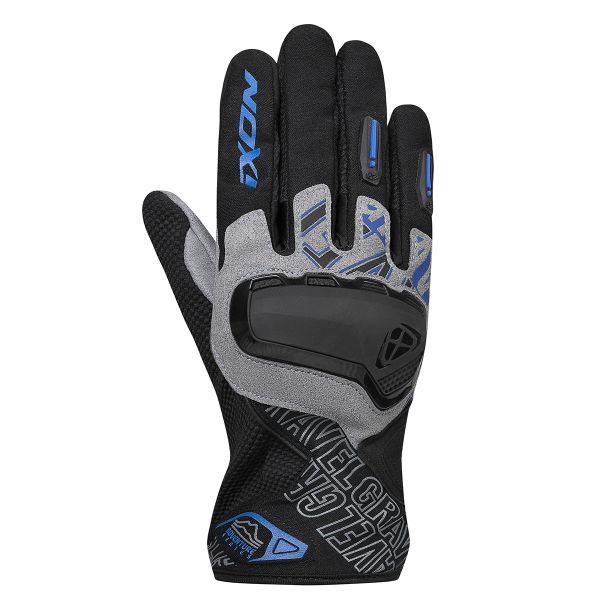 Motorcycle Gloves Ixon Gravel Black Grey Blue