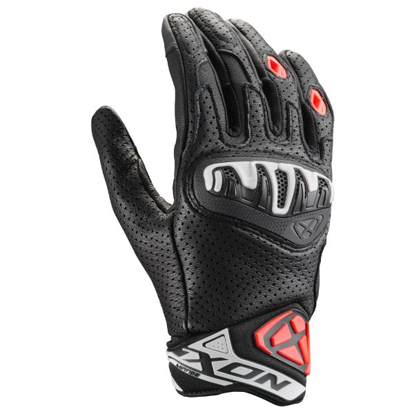 Motorcycle Gloves Ixon Mirage Leather Black White Red