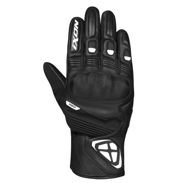 Motorcycle Gloves Ixon Pro Hawker Black White Motorcycle Gloves Ixon Pro Hawker Black White