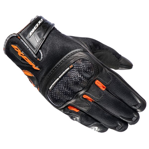 Motorcycle Gloves Ixon RS Rise Air Black Orange Motorcycle Gloves Ixon RS Rise Air Black Orange