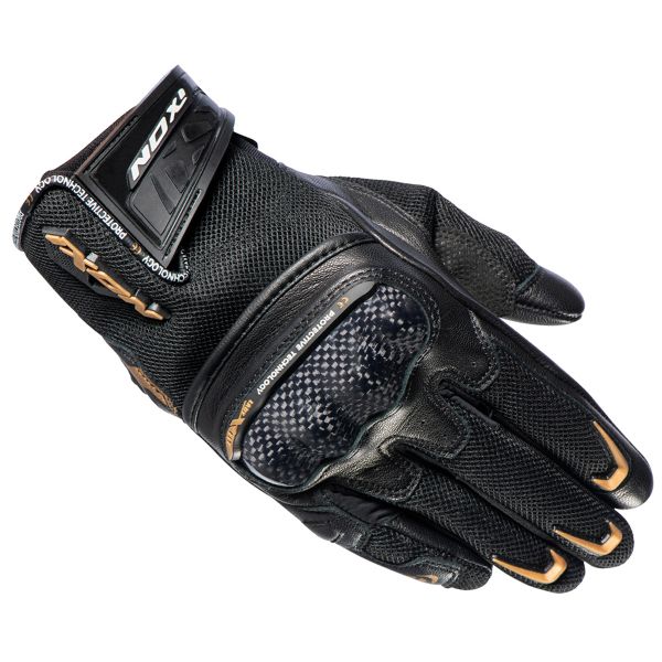 Motorcycle Gloves Ixon RS Rise Air Lady Black Gold Motorcycle Gloves Ixon RS Rise Air Lady Black Gold