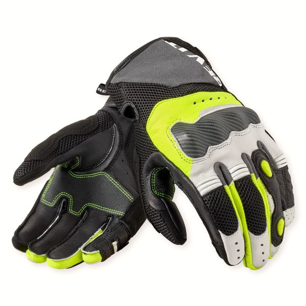 Motorcycle Gloves REV'IT Blaze Light Grey Neon Yellow