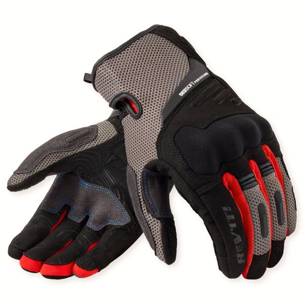 Motorcycle Gloves REV'IT Cavern Grey Red