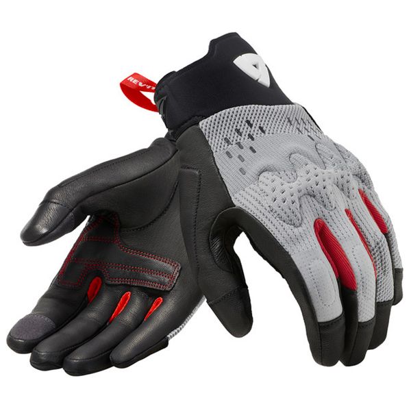 Motorcycle Gloves REV'IT Kinetic Light Grey Black