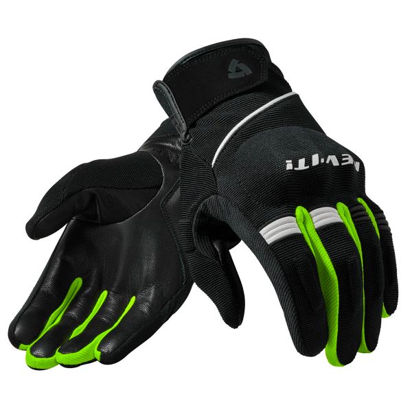 Motorcycle Gloves REV'IT Mosca Black Yellow Neon