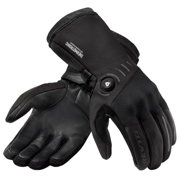 Motorcycle Gloves REV'IT Progress H2O Heated Black Motorcycle Gloves REV'IT Progress H2O Heated Black