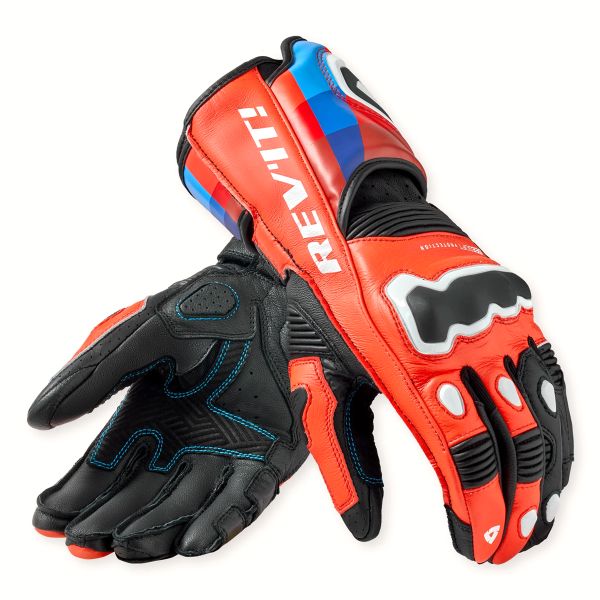 Motorcycle Gloves REV'IT Quantum 3 Neon Red Blue
