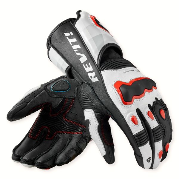 Motorcycle Gloves REV'IT Quantum 3 White Neon Red