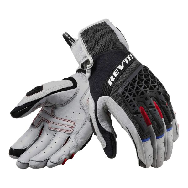Motorcycle Gloves REV'IT Sand 4 Light Grey Black