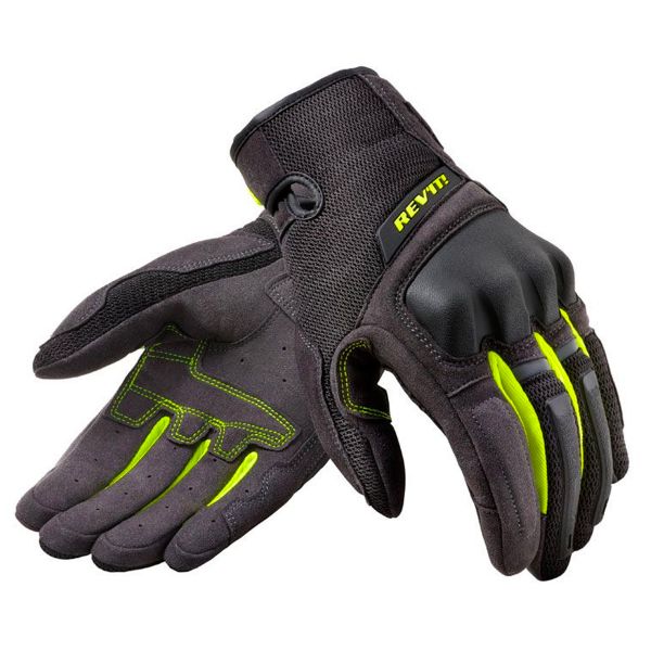 Motorcycle Gloves REV'IT Volcano Black Yellow Neon