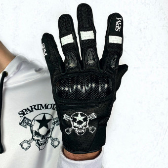 Motorcycle Gloves SPARTMOTARD Race Black White 08