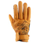 Motorcycle Gloves Von Dutch Bones Leather Gold Black