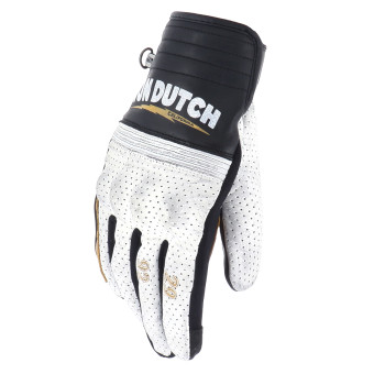 Motorcycle Gloves Von Dutch Born Air Black White Gold