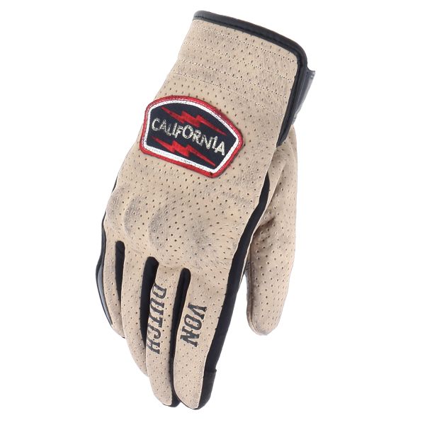 Motorcycle Gloves Von Dutch Cali Air Beige Blue