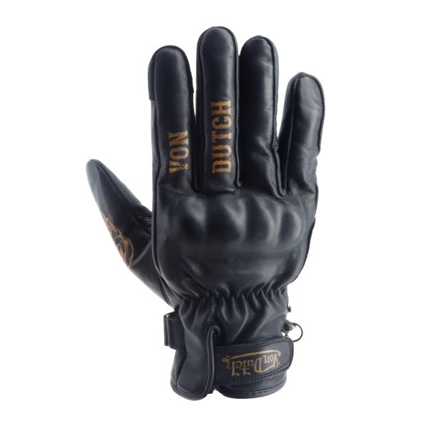Motorcycle Gloves Von Dutch Flash Leather Black