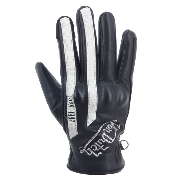 Motorcycle Gloves Von Dutch Hawk Leather Black White Motorcycle Gloves Von Dutch Hawk Leather Black White