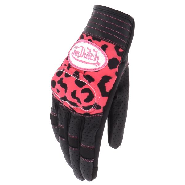 Motorcycle Gloves Von Dutch Palavas Air Black Pink Leo