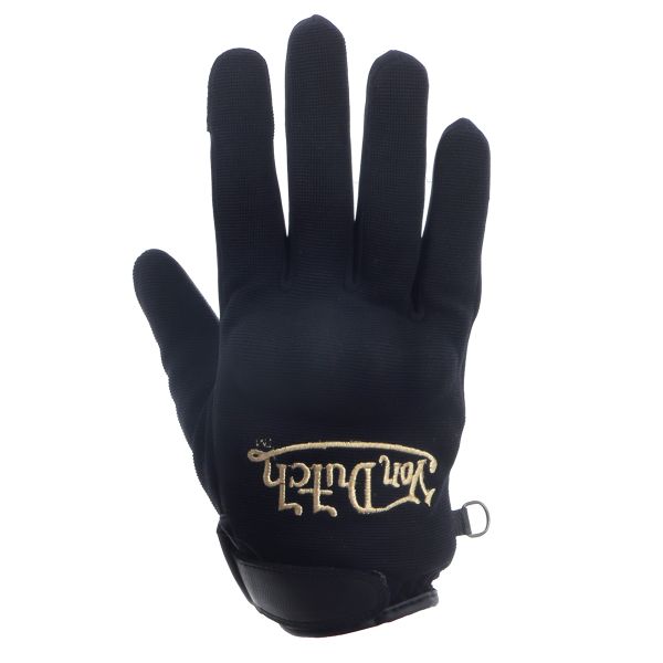 Motorcycle Gloves Von Dutch Silver Leather Black