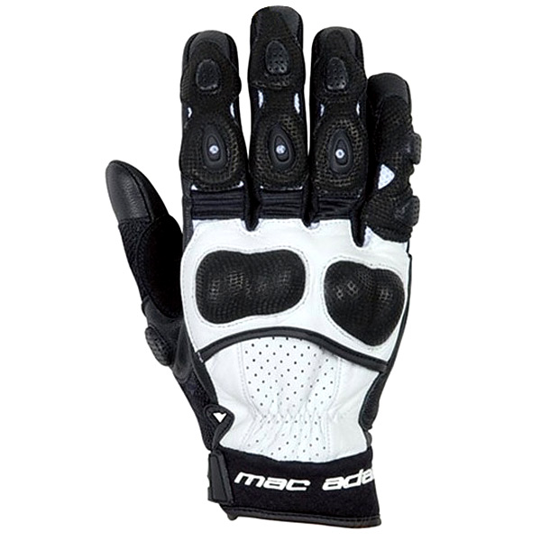 Motorcycle Gloves Mac Adam Radian White Black