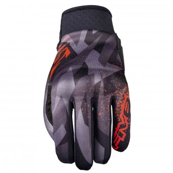 Motorcycle Gloves Five Globe Replica Camo Red Neon