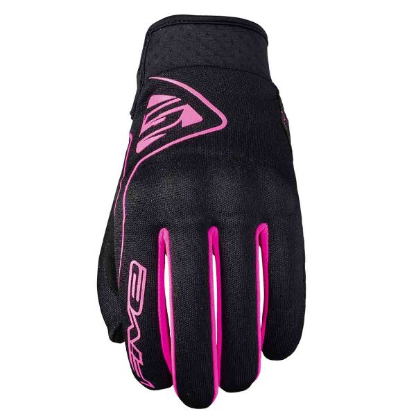 Motorcycle Gloves Five Globe Woman Black Pink Neon