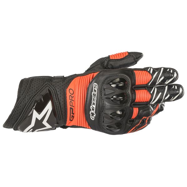 Motorcycle Gloves Alpinestars GP PRO R3 Black Red Fluo