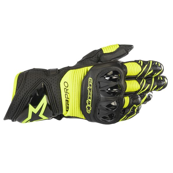 Motorcycle Gloves Alpinestars GP PRO R3 Black Yellow Fluo