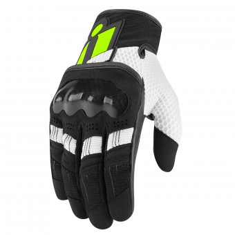 Motorcycle Gloves ICON Overlord Hi Viz Yellow