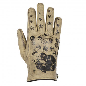 Motorcycle Gloves Helstons Panther Summer Beige Black
