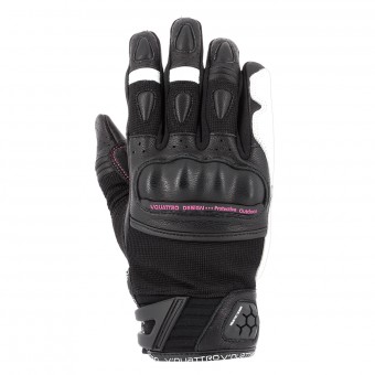 Motorcycle Gloves V'Quattro Road Star Woman Black White