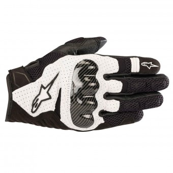 Motorcycle Gloves Alpinestars SMX-1 Air V2 Black White Motorcycle Gloves Alpinestars SMX-1 Air V2 Black White