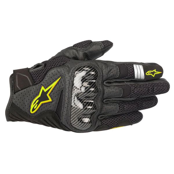 Motorcycle Gloves Alpinestars SMX-1 Air V2 Black Yellow Fluo Motorcycle Gloves Alpinestars SMX-1 Air V2 Black Yellow Fluo