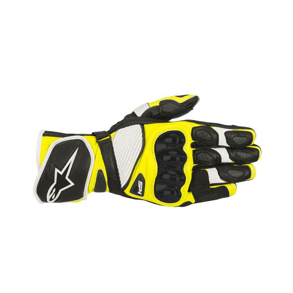 Motorcycle Gloves Alpinestars Sp-1 V2 Black White Yellow