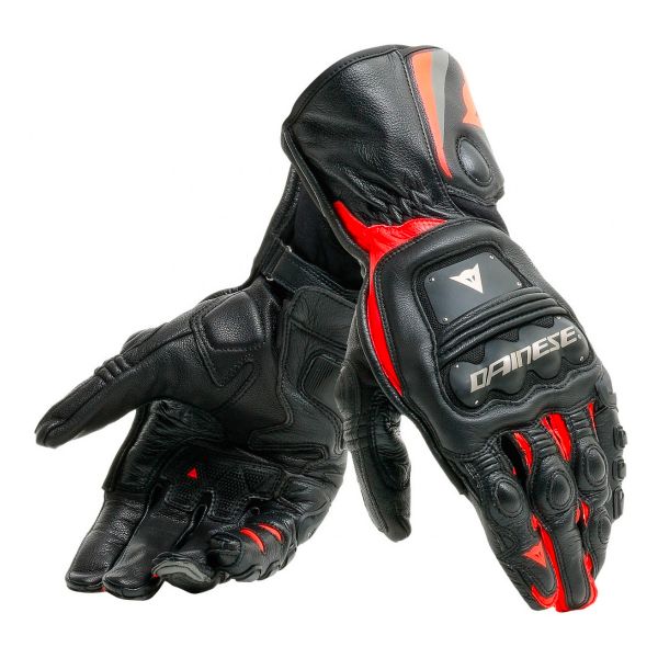 Motorcycle Gloves Dainese Steel-Pro Black Fluo Red