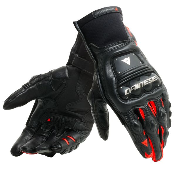 Motorcycle Gloves Dainese Steel-Pro In Black Red Fluo