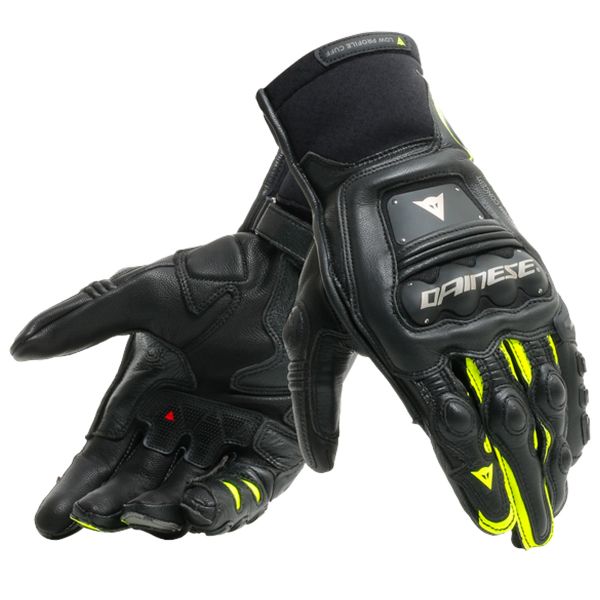 Motorcycle Gloves Dainese Steel-Pro In Black Yellow Fluo