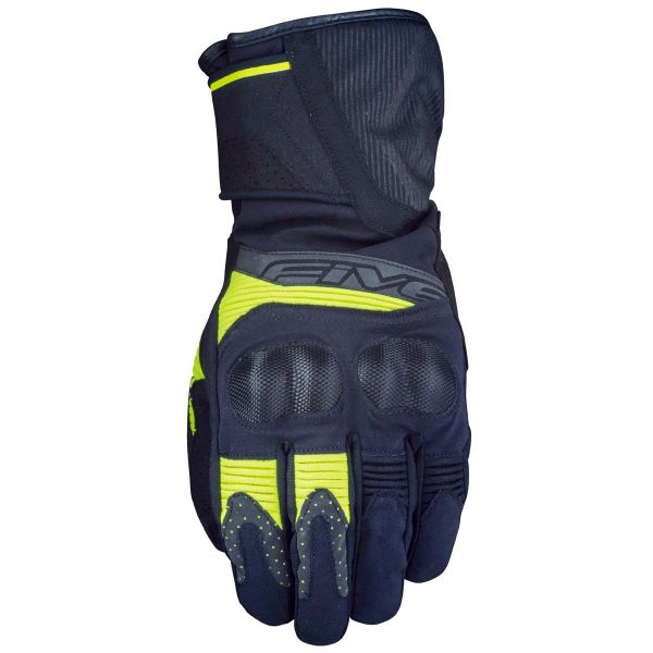 Motorcycle Gloves Five WFX2 WP Black Fluo Yellow