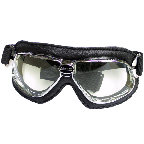 Motorcycle Goggles Nannini Cruiser Chrome Black