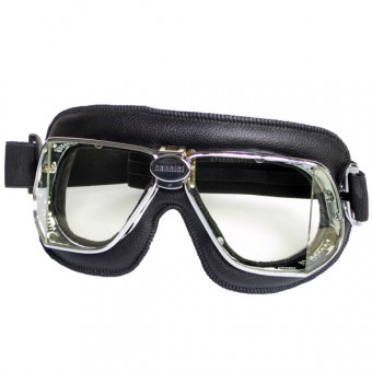 Motorcycle Goggles Nannini Custom Chrome Black Motorcycle Goggles Nannini Custom Chrome Black