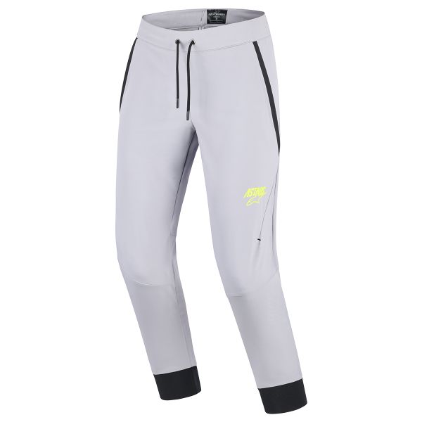 Motorcycle Trousers Alpinestars Aeroshell Pants Mid Gray Yellow Fluo