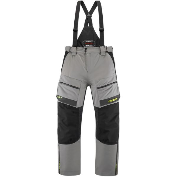 Motorcycle Trousers ICON Raiden Pant Grey Hi-Viz